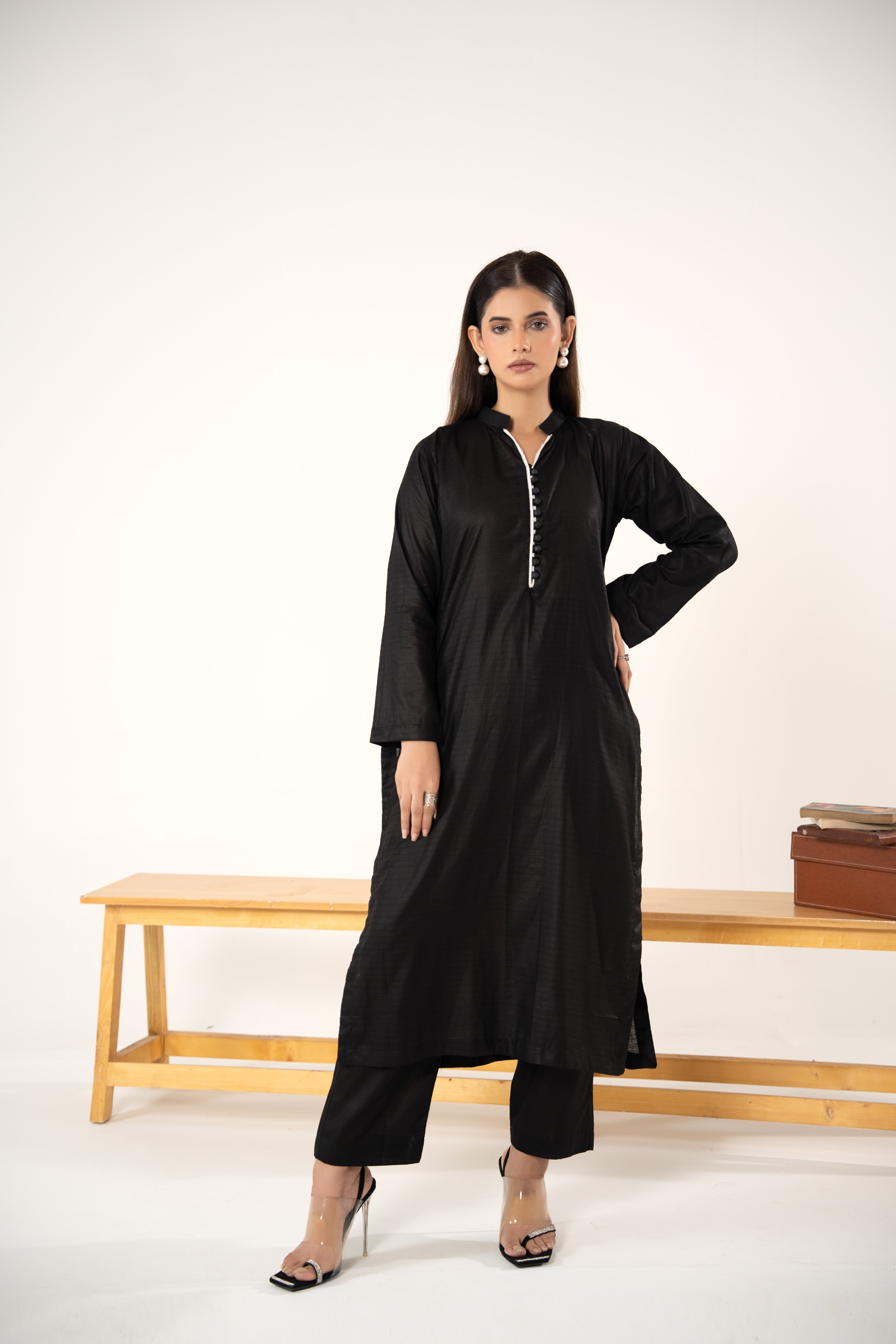 Black Block 2pc - Self Cotton Stitched