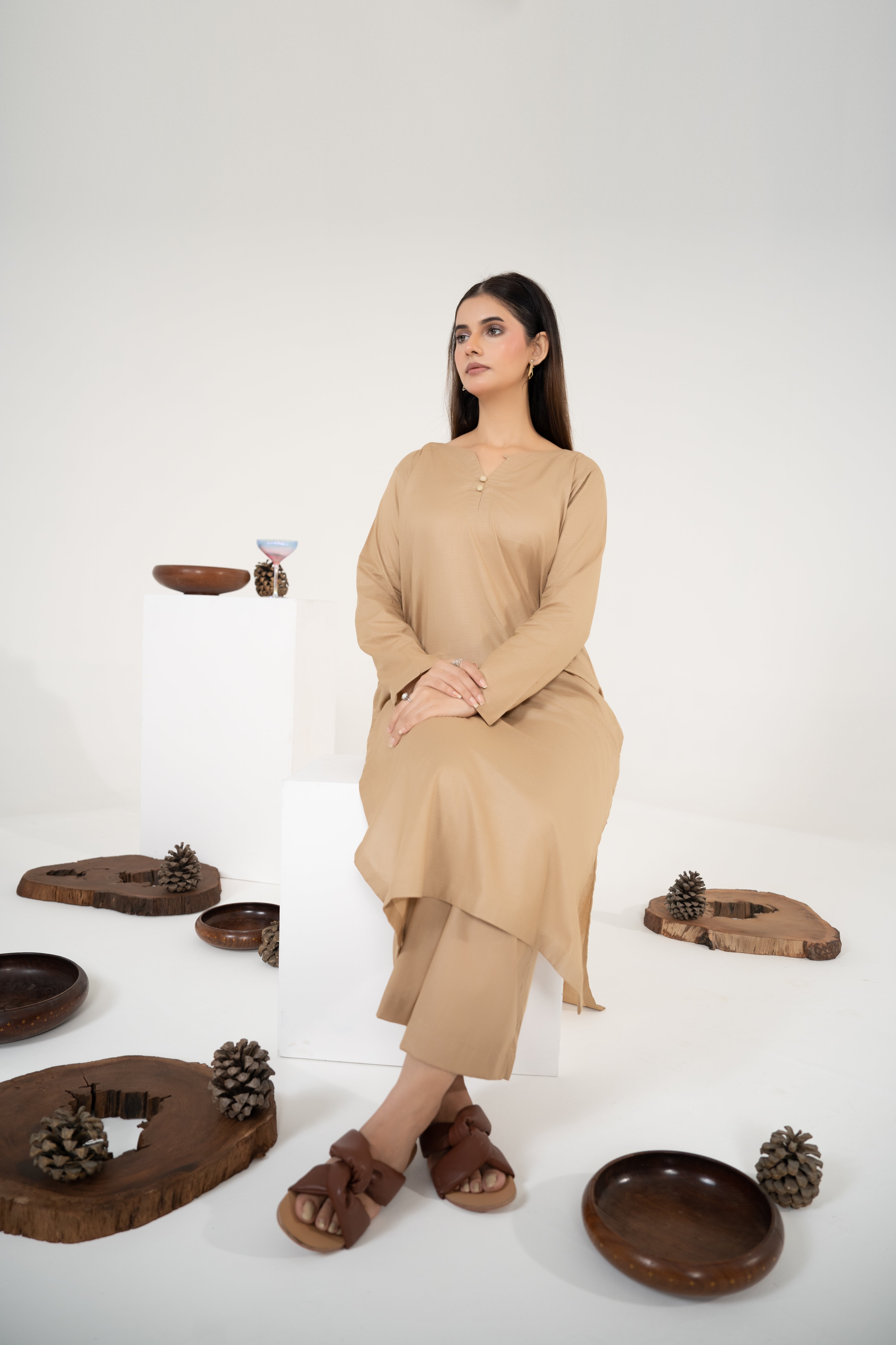 Minara 2Pc - Self Cotton Stitched