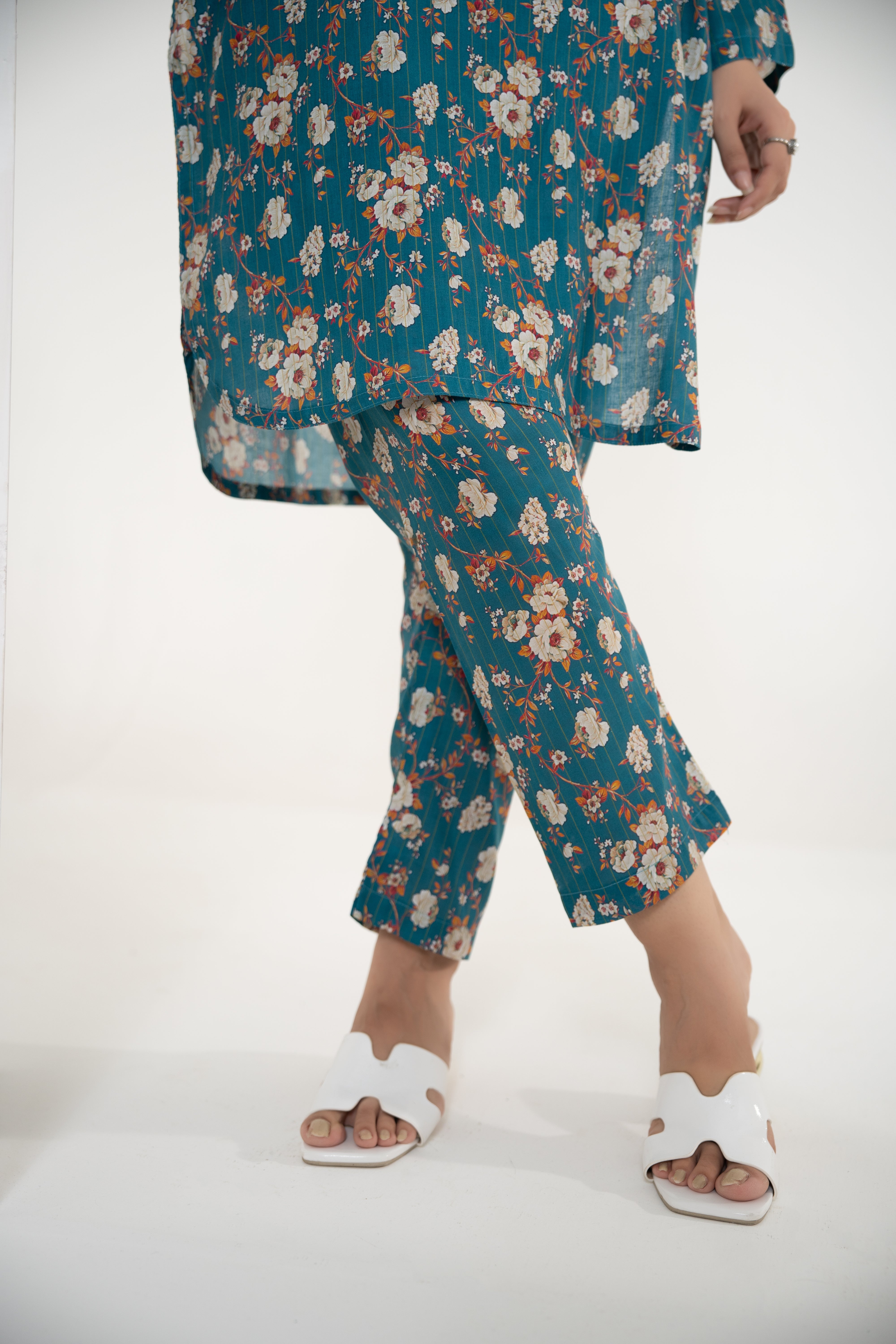 Blue Floral 2Pc - Printed Lawn Stitched