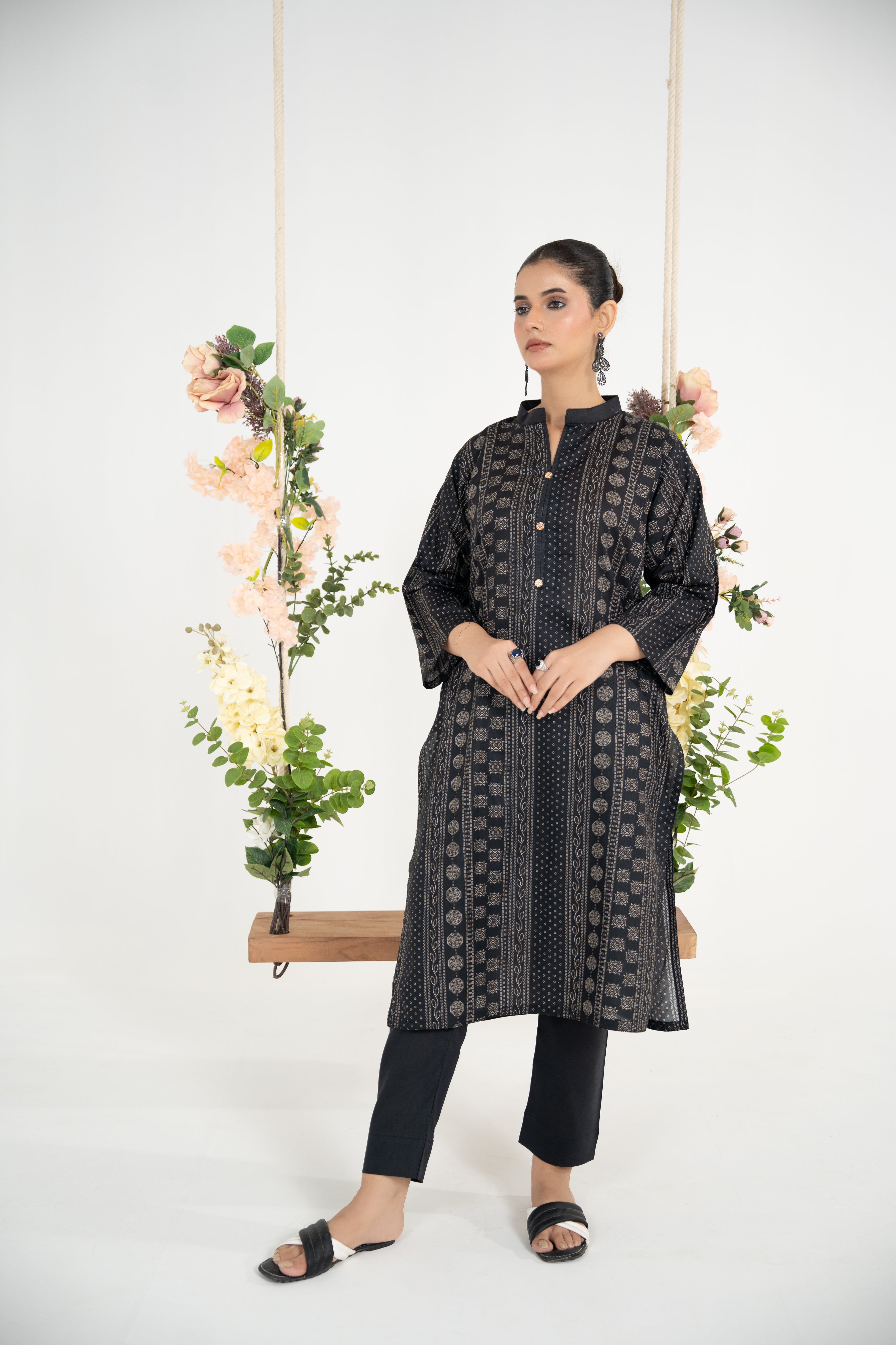 Black Petal 2Pc - Printed Lawn Stitched